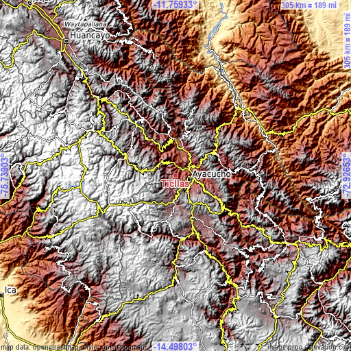 Topographic map of Ticllas