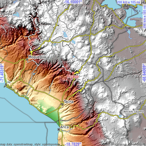 Topographic map of Ticaco