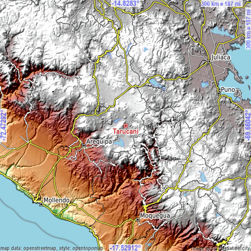 Topographic map of Tarucani