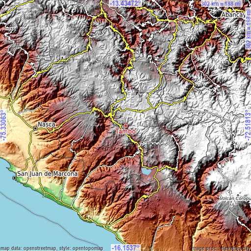 Topographic map of Tambo