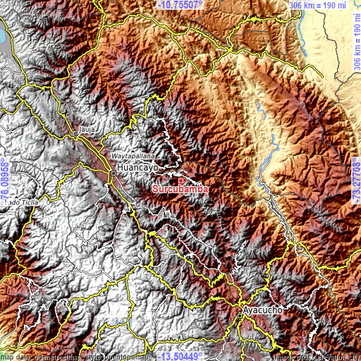 Topographic map of Surcubamba