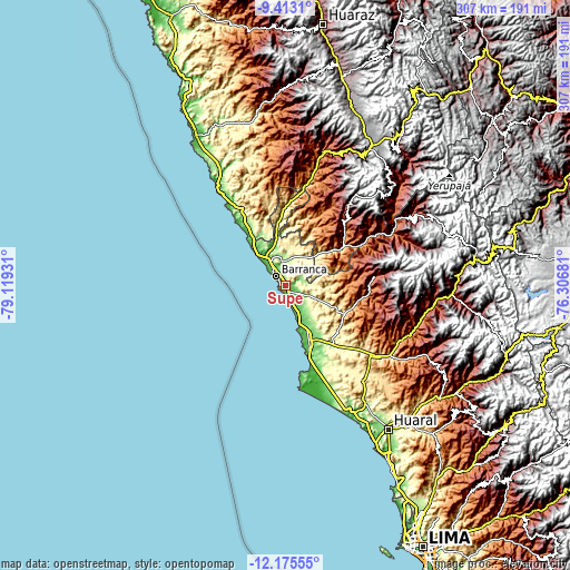 Topographic map of Supe