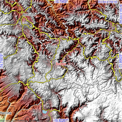 Topographic map of Soraya