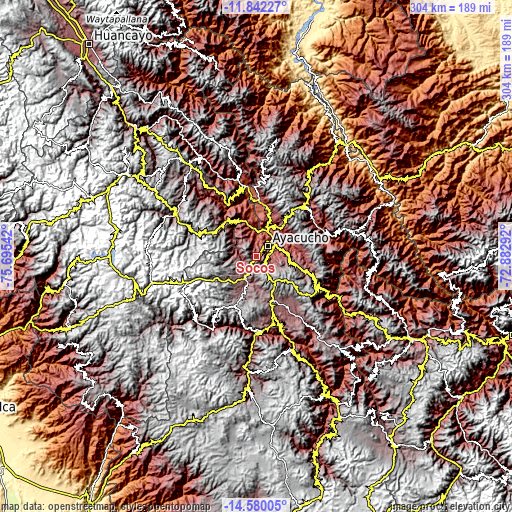 Topographic map of Socos