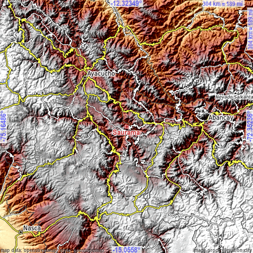 Topographic map of Saurama