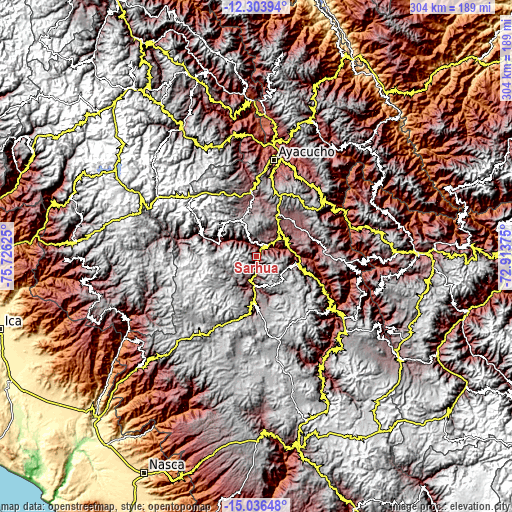 Topographic map of Sarhua