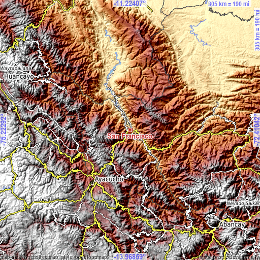 Topographic map of San Francisco