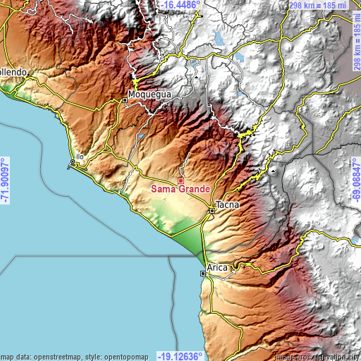 Topographic map of Sama Grande