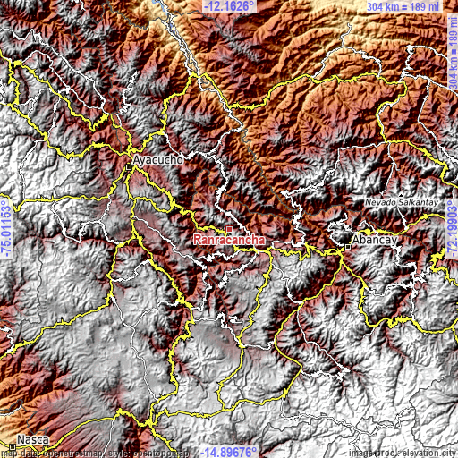 Topographic map of Ranracancha