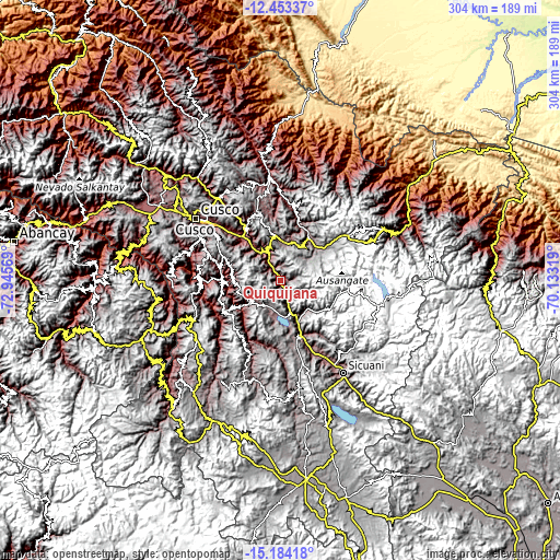 Topographic map of Quiquijana