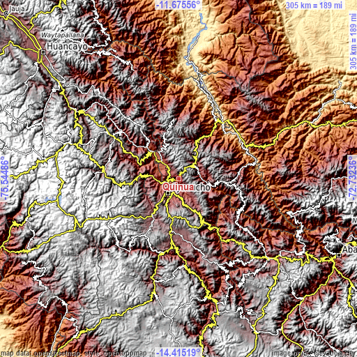 Topographic map of Quinua