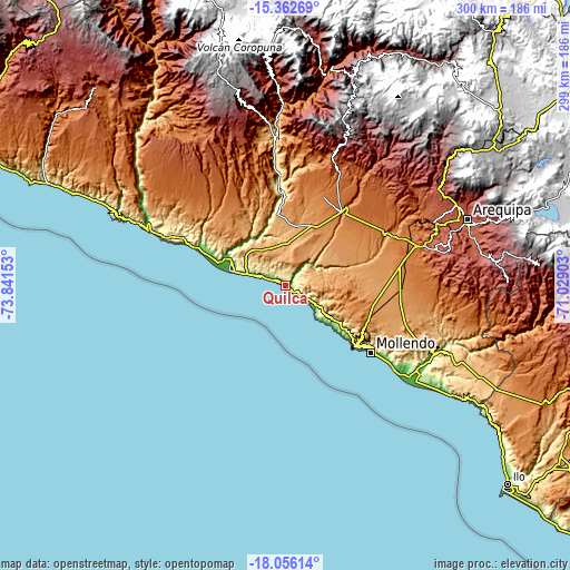 Topographic map of Quilca