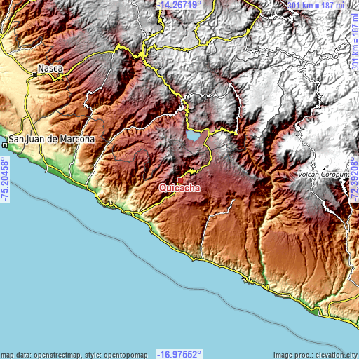 Topographic map of Quicacha