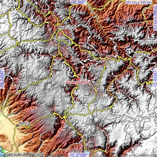 Topographic map of Querobamba