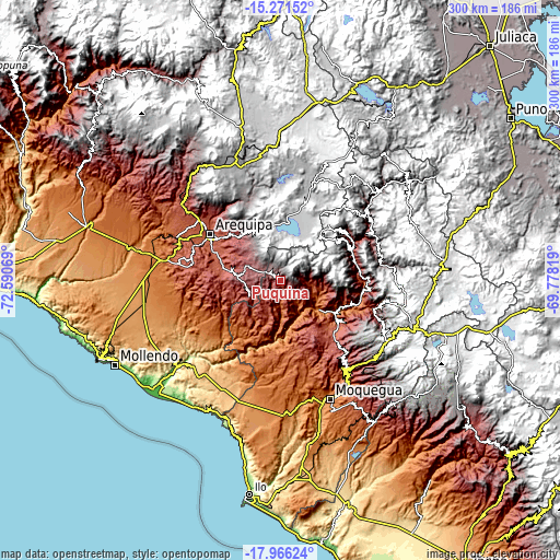 Topographic map of Puquina