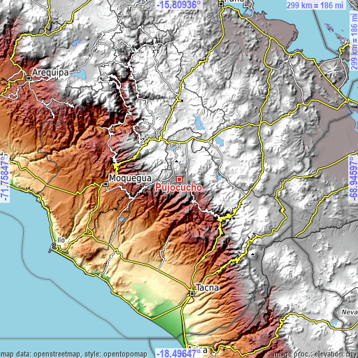 Topographic map of Pujocucho