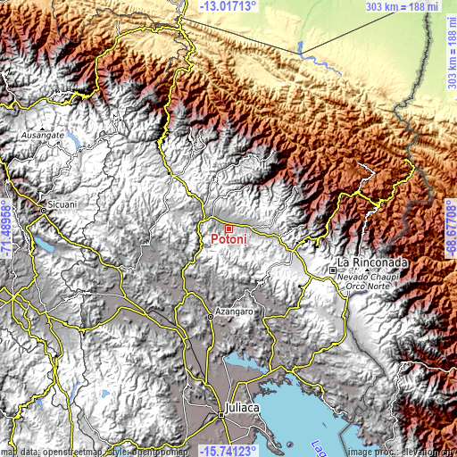Topographic map of Potoni