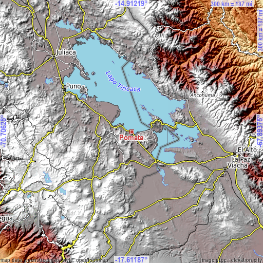 Topographic map of Pomata