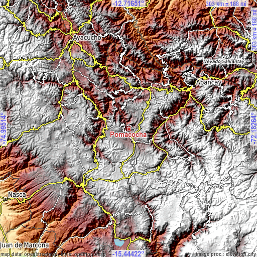 Topographic map of Pomacocha