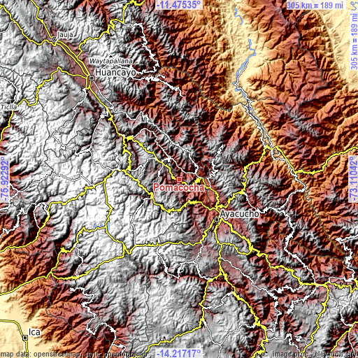 Topographic map of Pomacocha