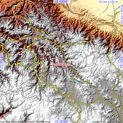 Topographic map of Pomacanchi