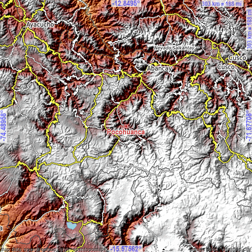 Topographic map of Pocohuanca