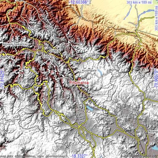 Topographic map of Pitumarca