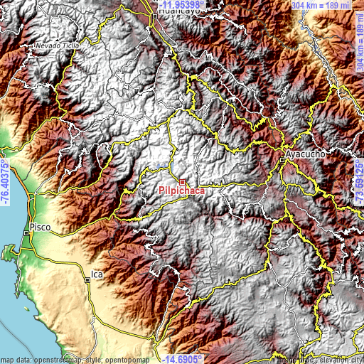 Topographic map of Pilpichaca