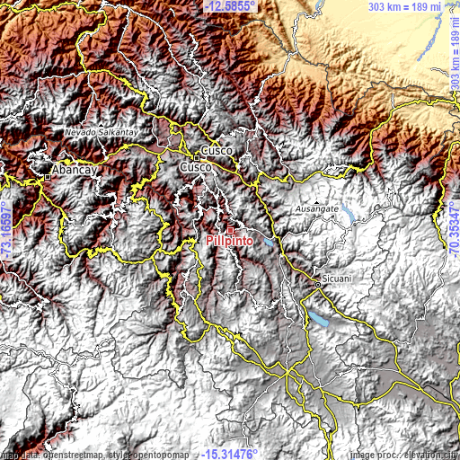 Topographic map of Pillpinto