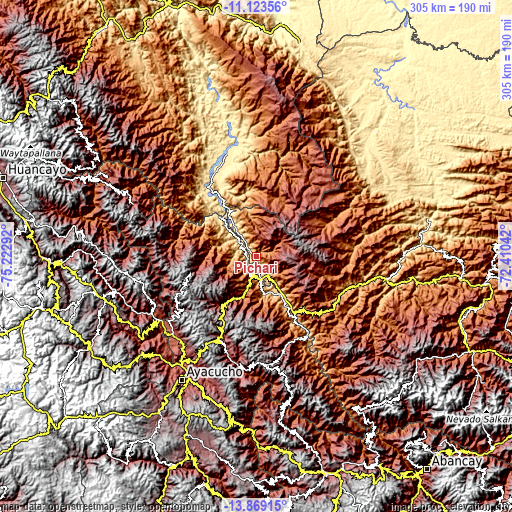 Topographic map of Pichari