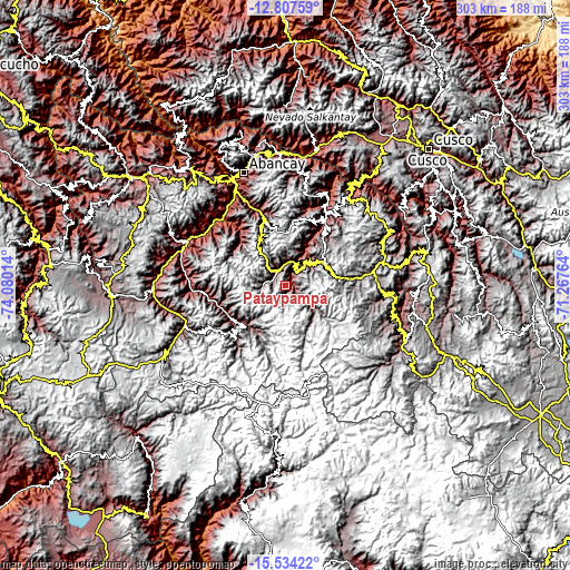 Topographic map of Pataypampa