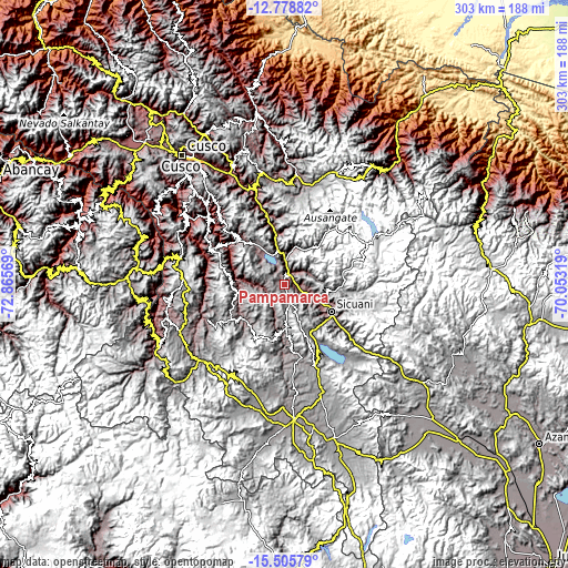 Topographic map of Pampamarca