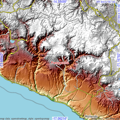 Topographic map of Pampacolca