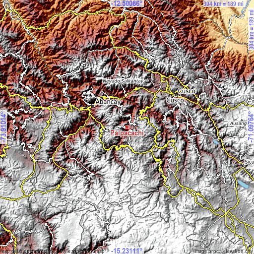 Topographic map of Palpacachi