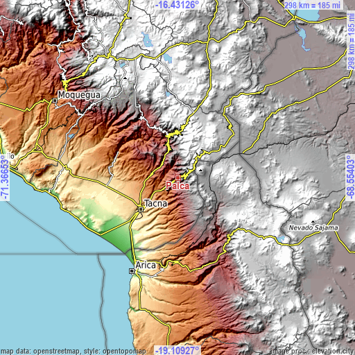 Topographic map of Palca