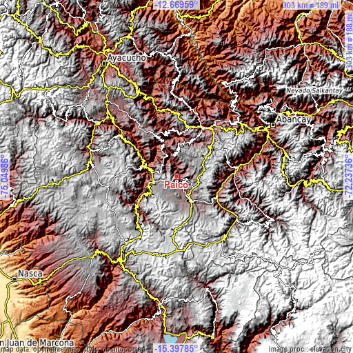 Topographic map of Paico