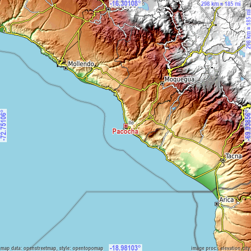Topographic map of Pacocha