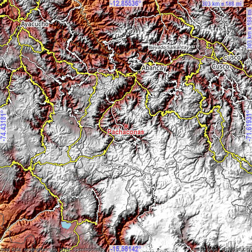 Topographic map of Pachaconas