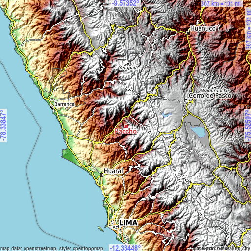 Topographic map of Paccho