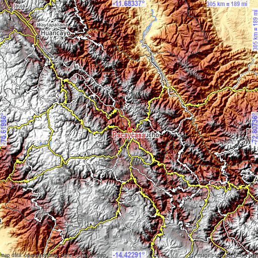 Topographic map of Pacaycasa