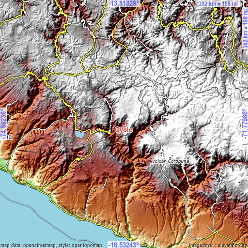 Topographic map of Oyolo