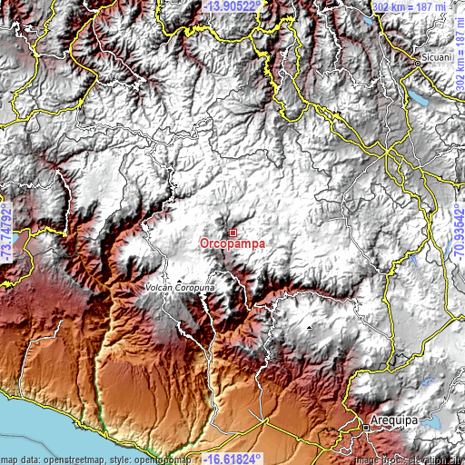 Topographic map of Orcopampa