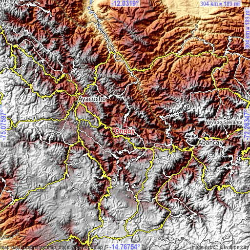 Topographic map of Ongoy