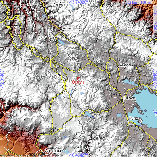 Topographic map of Ocuviri