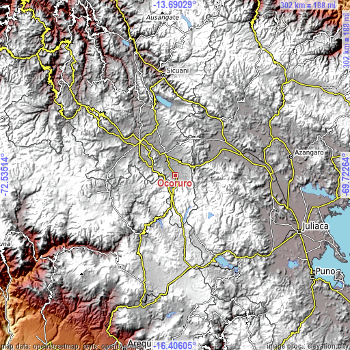 Topographic map of Ocoruro