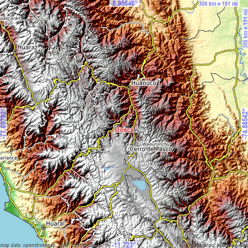 Topographic map of Mosca