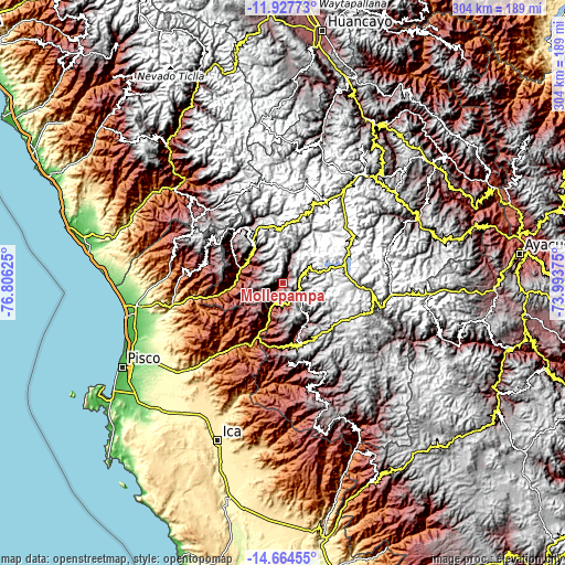 Topographic map of Mollepampa