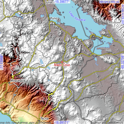 Topographic map of Mazo Cruz