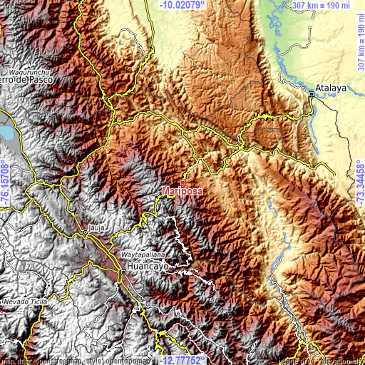 Topographic map of Mariposa
