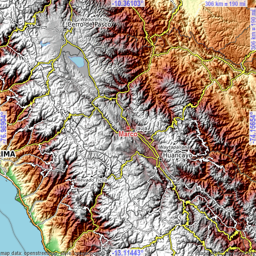 Topographic map of Marco